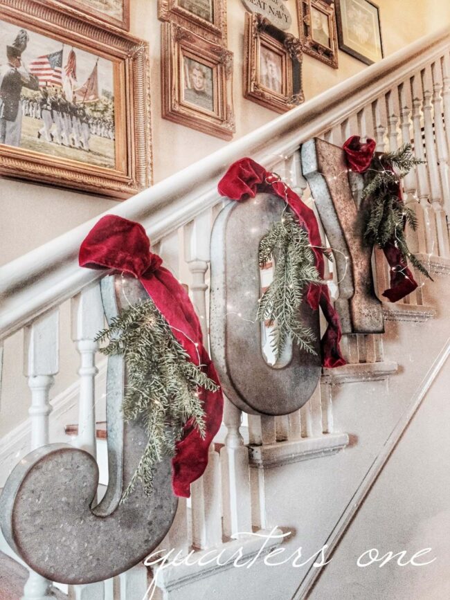 Rustic Wood "Joy" Staircase Accent
